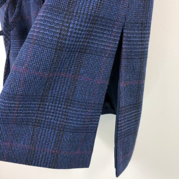 New Banana Republic Plaid Sleeveless Tie Waist Apron Top Navy Blue Size XS - Picture 10 of 16